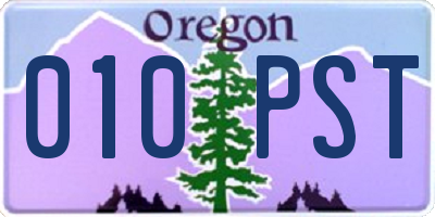OR license plate 010PST