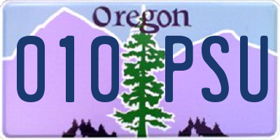 OR license plate 010PSU