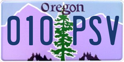 OR license plate 010PSV