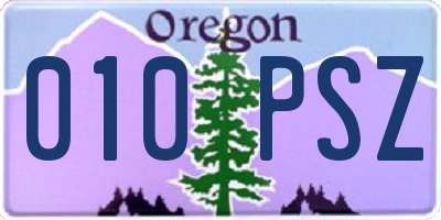 OR license plate 010PSZ