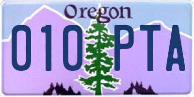 OR license plate 010PTA