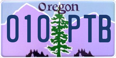 OR license plate 010PTB