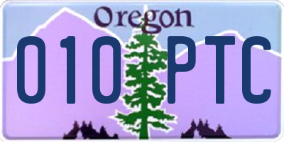OR license plate 010PTC