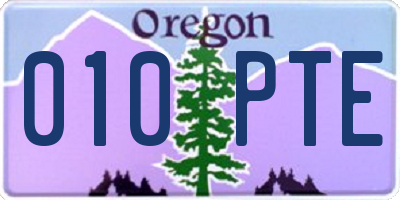 OR license plate 010PTE