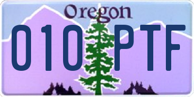 OR license plate 010PTF
