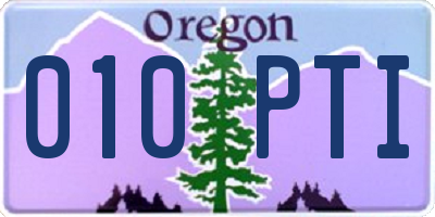 OR license plate 010PTI