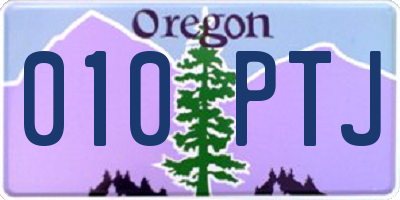 OR license plate 010PTJ