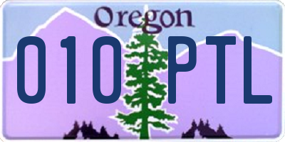 OR license plate 010PTL