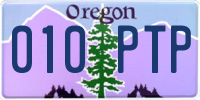 OR license plate 010PTP