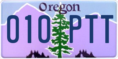 OR license plate 010PTT