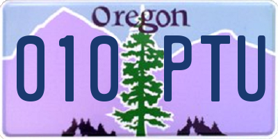 OR license plate 010PTU