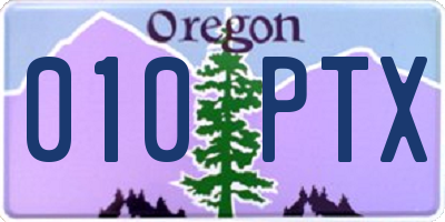 OR license plate 010PTX