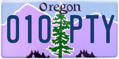 OR license plate 010PTY