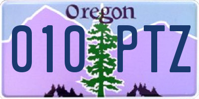 OR license plate 010PTZ