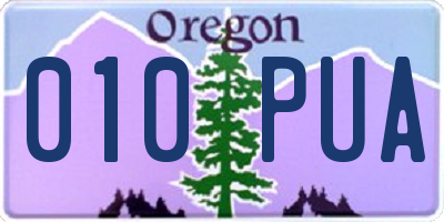 OR license plate 010PUA