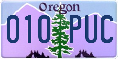 OR license plate 010PUC