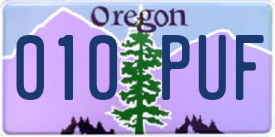 OR license plate 010PUF