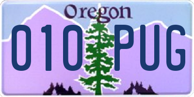 OR license plate 010PUG