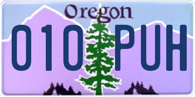 OR license plate 010PUH
