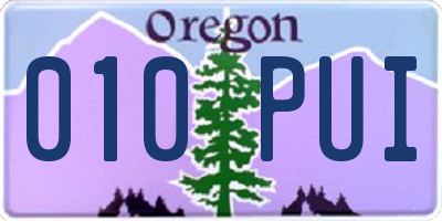 OR license plate 010PUI