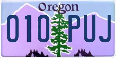 OR license plate 010PUJ