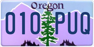 OR license plate 010PUQ