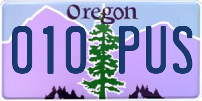 OR license plate 010PUS