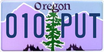 OR license plate 010PUT