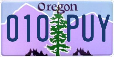 OR license plate 010PUY