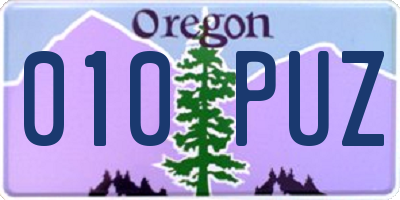 OR license plate 010PUZ