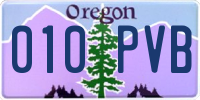 OR license plate 010PVB