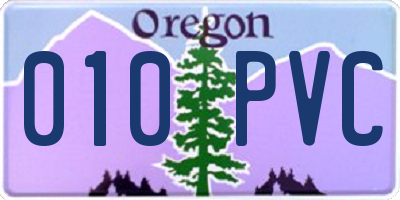 OR license plate 010PVC