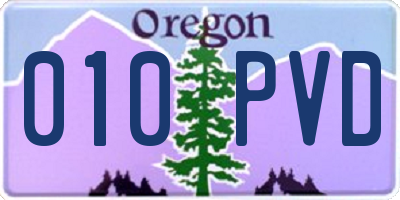 OR license plate 010PVD