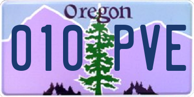 OR license plate 010PVE