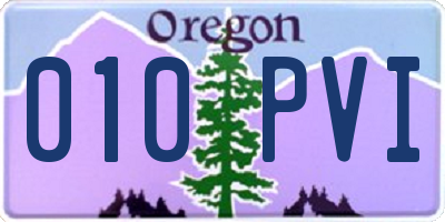OR license plate 010PVI