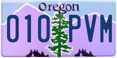 OR license plate 010PVM