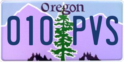 OR license plate 010PVS