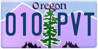 OR license plate 010PVT