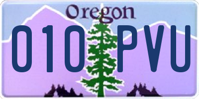 OR license plate 010PVU