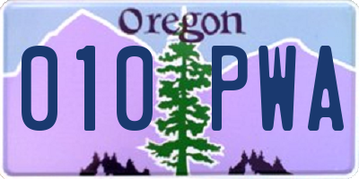 OR license plate 010PWA