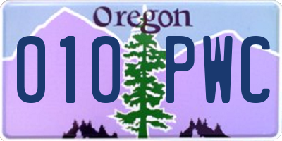 OR license plate 010PWC