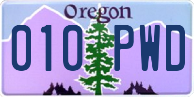 OR license plate 010PWD