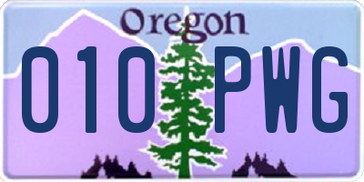 OR license plate 010PWG
