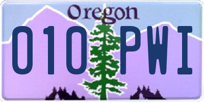 OR license plate 010PWI