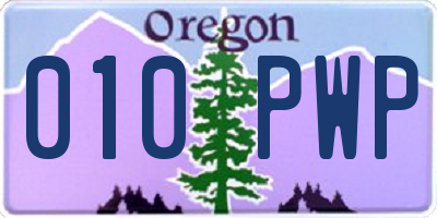 OR license plate 010PWP