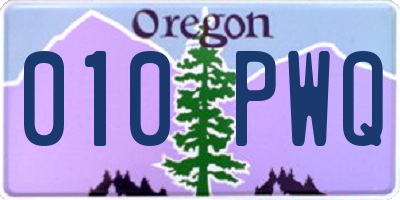 OR license plate 010PWQ