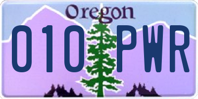 OR license plate 010PWR
