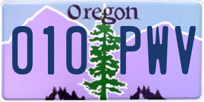 OR license plate 010PWV