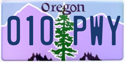OR license plate 010PWY