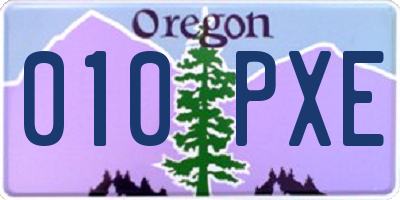 OR license plate 010PXE